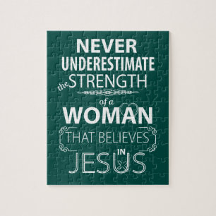Puzzlespiel-christliche Frauen glaubt an Puzzle