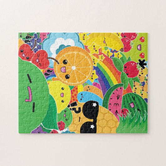 Puzzlespiel des Kawaii Frucht-Schlag-8x10 Puzzle (Horizontal)