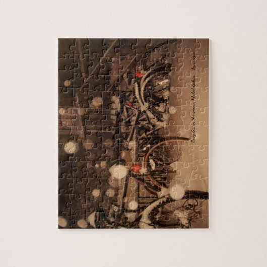 Puzzlespiel: Fahrräder im Schnee Puzzle (Vertikal)