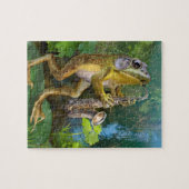 Puzzlespiel, Frosch, der einen Saxophone. spielt Puzzle (Horizontal)