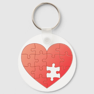 Puzzlespiel-Herz Schlüsselanhänger