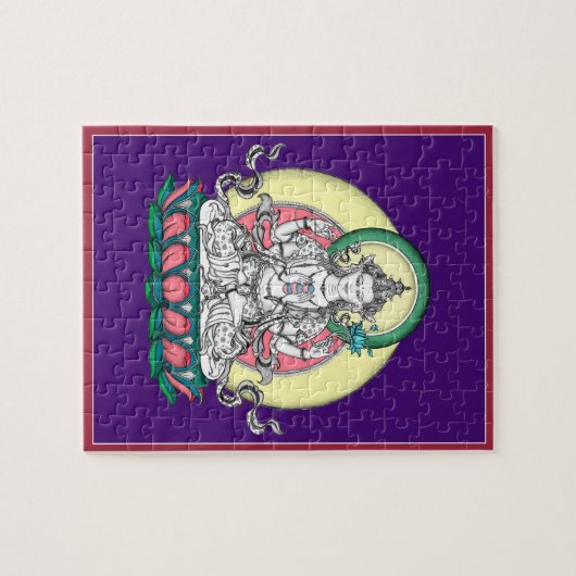 PUZZLESPIEL IM ZINN - Chenrezig - Buddha des Puzzle (Horizontal)