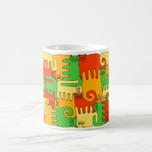 Puzzlespiel-Katzen "Herbst-Blätter " Kaffeetasse (Mittel)