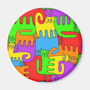 Puzzlespiel-Katzen Magnet "des Regenbogens" 3