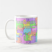 Puzzlespiel-Katzen "Regenbogen flaumig " Kaffeetasse (Links)