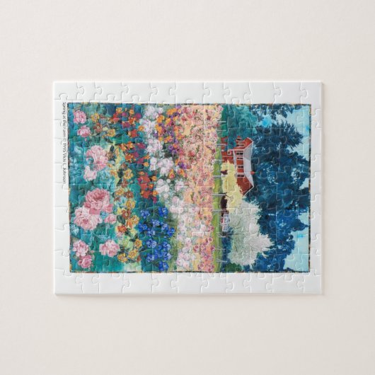 Puzzlespiel - Kunststeppdecke Frühling am Puzzle (Horizontal)