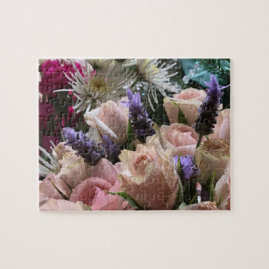 Puzzlespiel:  Lavendel Ostern Roses& Puzzle (Horizontal)