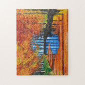 Puzzlespiel-niederländischer Kanal im Herbst Puzzle (Vertikal)