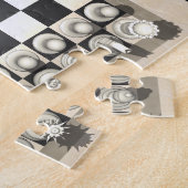 Puzzlespiel: Schachbrett-und Schach-Stücke Puzzle (Seite)