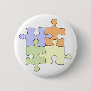 Puzzlespiel-Stück-Button Button