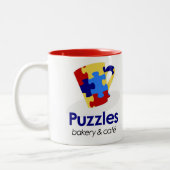 Puzzlespiel-Tasse Zweifarbige Tasse (Links)