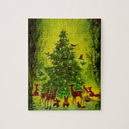Puzzlespiel, WeihnachtsAnsammlung um einen Baum Puzzle (Vertikal)