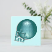 Puzzlespiel-Welteinladung Einladung (Stehend Vorderseite)