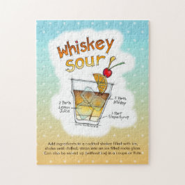 PUZZLESPIEL - WHISKY-SAURE REZEPT-COCKTAIL-KUNST PUZZLE