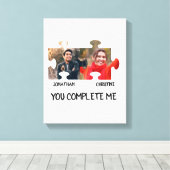 Puzzleteil-Foto Sie ergänzen mich. Leinwanddruck (Insitu (Holzboden))