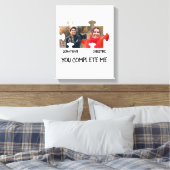 Puzzleteil-Foto Sie ergänzen mich. Leinwanddruck (Insitu (Schlafzimmer))