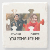 Puzzleteil-Foto Sie ergänzen mich. Steinuntersetzer (Vorderseite)