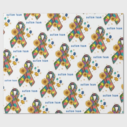 Puzzleteil für niedliche Autismus Geschenkpapier (Flach)