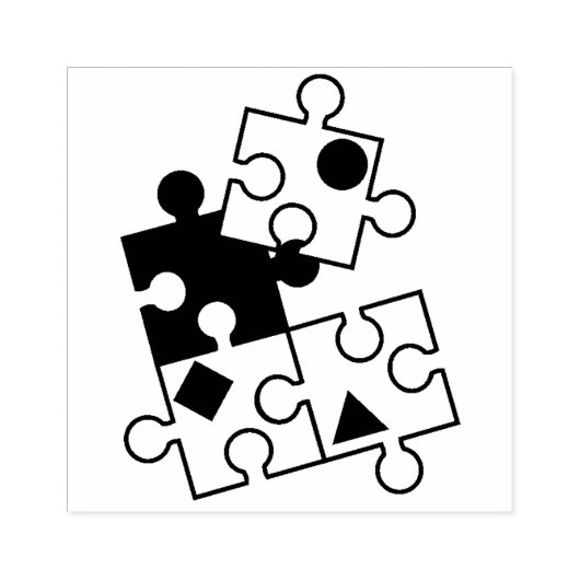 Puzzleteil Gummistempel (Prägung)