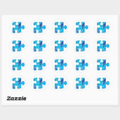 Puzzleteil Runder Aufkleber (Blatt)