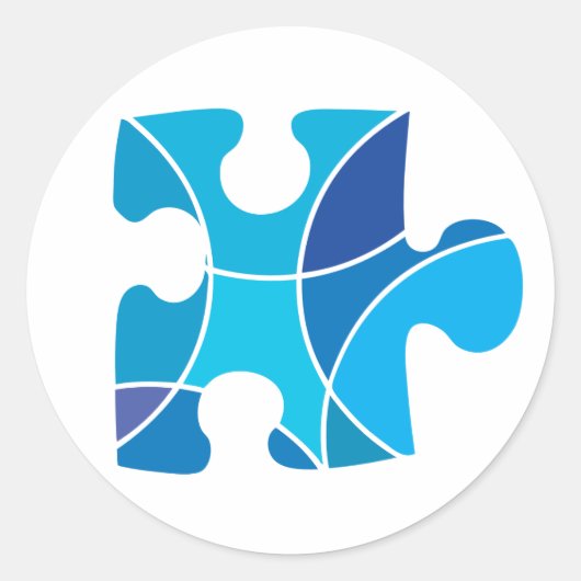Puzzleteil Runder Aufkleber (Vorderseite)