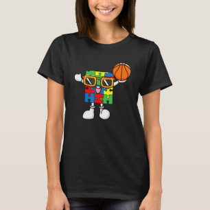 Puzzleteil spielt Basketball Autismus-Bewusstsein  T-Shirt