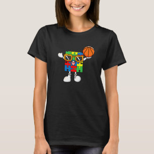 Puzzleteil spielt Basketball Autismus-Bewusstsein  T-Shirt