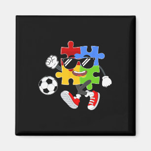 Puzzleteil spielt Fußball Autismus-Bewusstseinstag Magnet