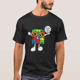 Puzzleteil spielt Volleyball Autismus-Bewusstsein T-Shirt