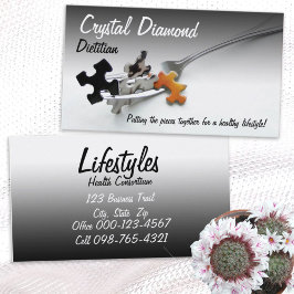 Puzzleteile auf dem Gebiet der Gabelschnurgesundhe Visitenkarte