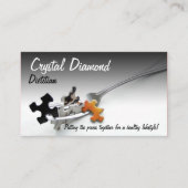 Puzzleteile auf den Gabelzinken Berufliche Gesundh Visitenkarte (Vorderseite)