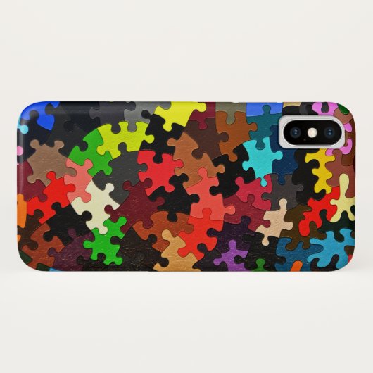 Puzzleteile auf schwarz Case-Mate iPhone hülle (Rückseite (Horizontal))
