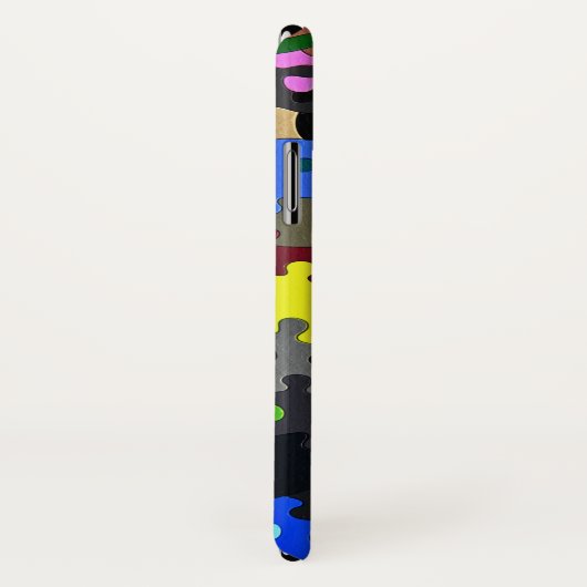 Puzzleteile auf schwarz Case-Mate iPhone hülle (Hinten/Rechts)