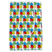 Puzzleteile Design Mittlere Geschenktüte (Rückseite)