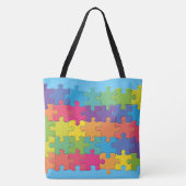 Puzzleteile Design Tote Bag Tasche (Rückseite)