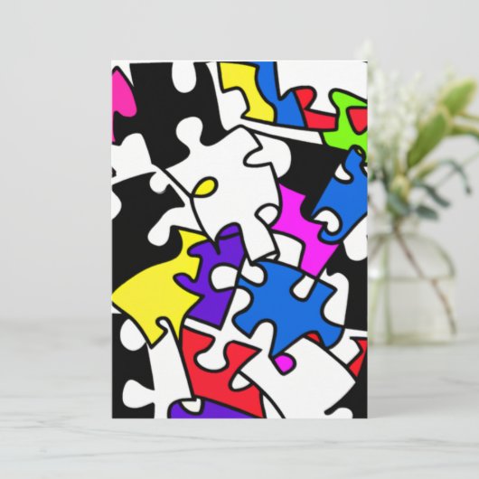 Puzzleteile Feiertagskarte (Stehend Vorderseite)