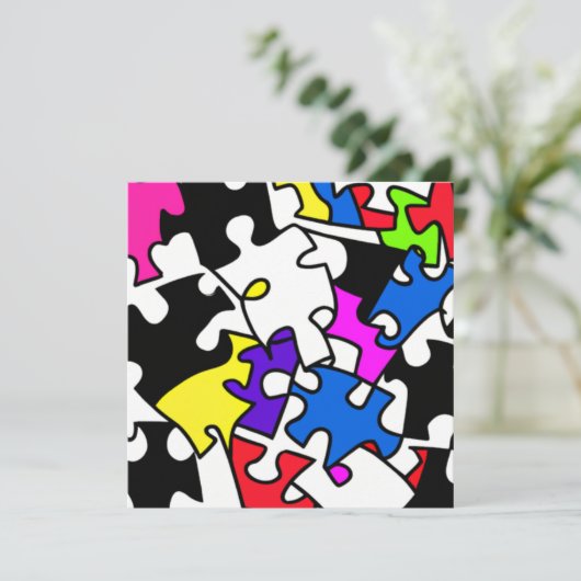 Puzzleteile Feiertagskarte (Stehend Vorderseite)