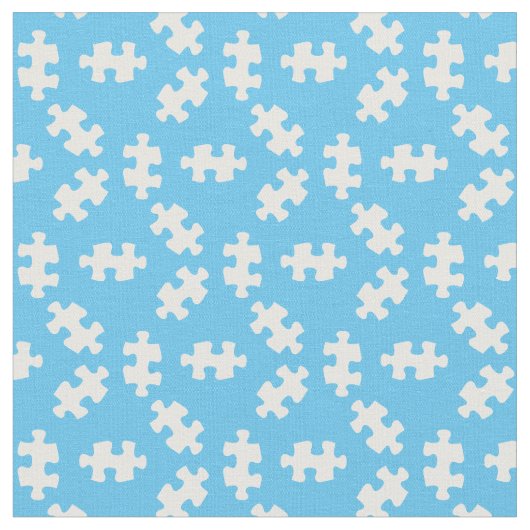 Puzzleteile hellblau und weiß stoff (Nahaufnahme)