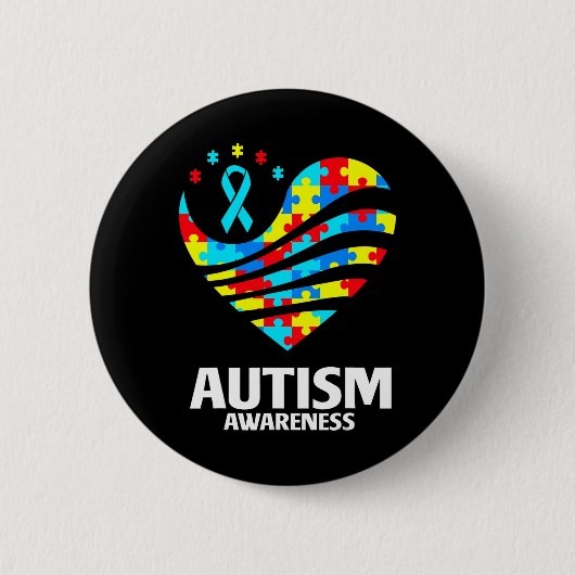 Puzzleteile Herz Autisti Button (Vorderseite)