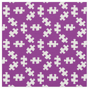 Puzzleteile Lila und weiß Stoff