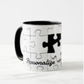 Puzzleteile lustig whimsisile schwarz-weiß tasse
