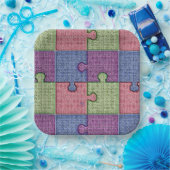 Puzzleteile Mehrfarbig Pappteller (Party)