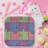Puzzleteile Mehrfarbig Pappteller (Party)