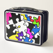 Puzzleteile Metall Brotdose (Vorderseite)