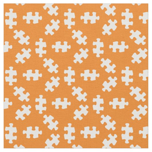 Puzzleteile Orange und Weiß Stoff (Nahaufnahme)