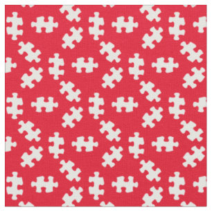 Puzzleteile rot und weiß stoff