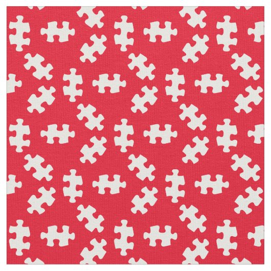 Puzzleteile rot und weiß stoff (Nahaufnahme)