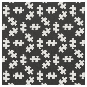 Puzzleteile Schwarz-Weiß Stoff