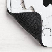 Puzzleteile spitzfindig schwarz-weiß mousepad (Ecke)