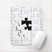 Puzzleteile spitzfindig schwarz-weiß mousepad (Mit Mouse)